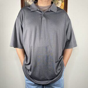 Roundtree & Yorke Travelsmart Polo Shirt Top Men's XXL Gray Stripes Casual